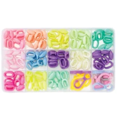 140 pastellfärgade kedjelänkar à 15×11 mm + olika smyckeslås