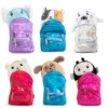 Paw Cuddles Clip miniryggsäck med gosedjur, 8×6×10 cm. Pris per styck, säljs assorterat online