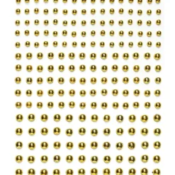 Pearl stickers guld – 420 guldglänsande pärlstickers. Ø4, 5, 6 mm