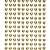 Pearl stickers guldiga hjärtan – 240 kärleksfulla pärlstickers. Ø7 mm
