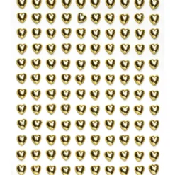 Pearl stickers guldiga hjärtan – 240 kärleksfulla pärlstickers. Ø7 mm