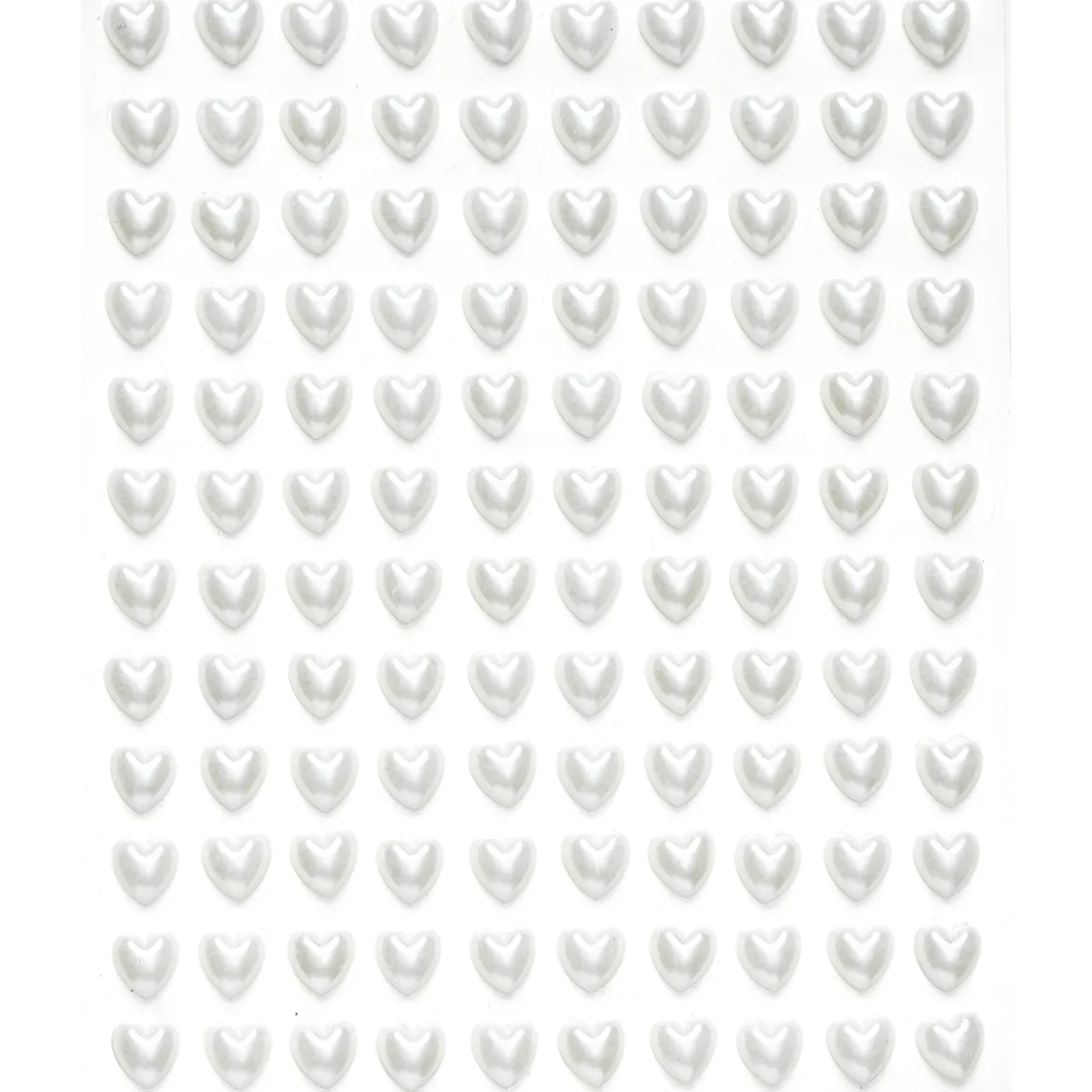 Pearl stickers vita hjärtan – 240 kärleksfulla pärlstickers. Ø7 mm