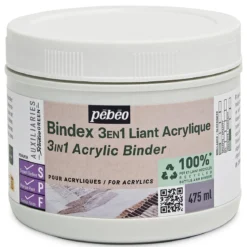 Pebeo Acrylic binder 3-in-1, 475 ml – vattenbaserat bindemedel för akrylfärg