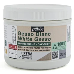 Pebeo Gesso white 475 ml – vit gesso för grundmålning / grundering