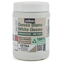Pebeo Gesso white 225 ml – vit gesso för grundmålning / grundering