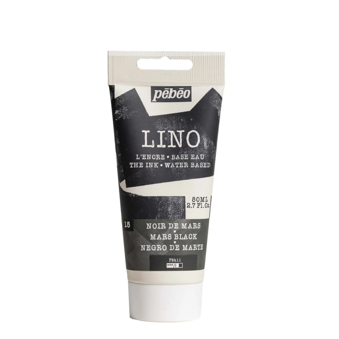 Pebeo Lino Ink 80 ml, vattenbaserad linoleumfärg – Mars Black