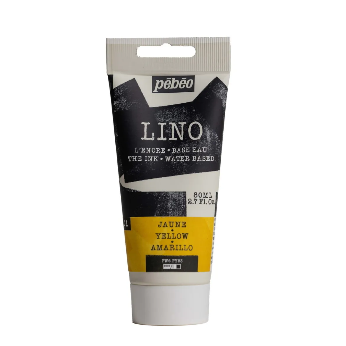 Pebeo Lino Ink 80 ml, vattenbaserad linoleumfärg – Yellow