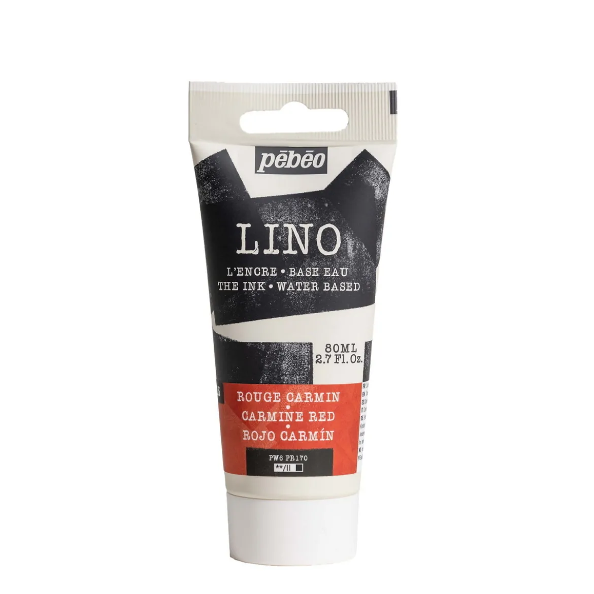 Pebeo Lino Ink 80 ml, vattenbaserad linoleumfärg – Carmine Red