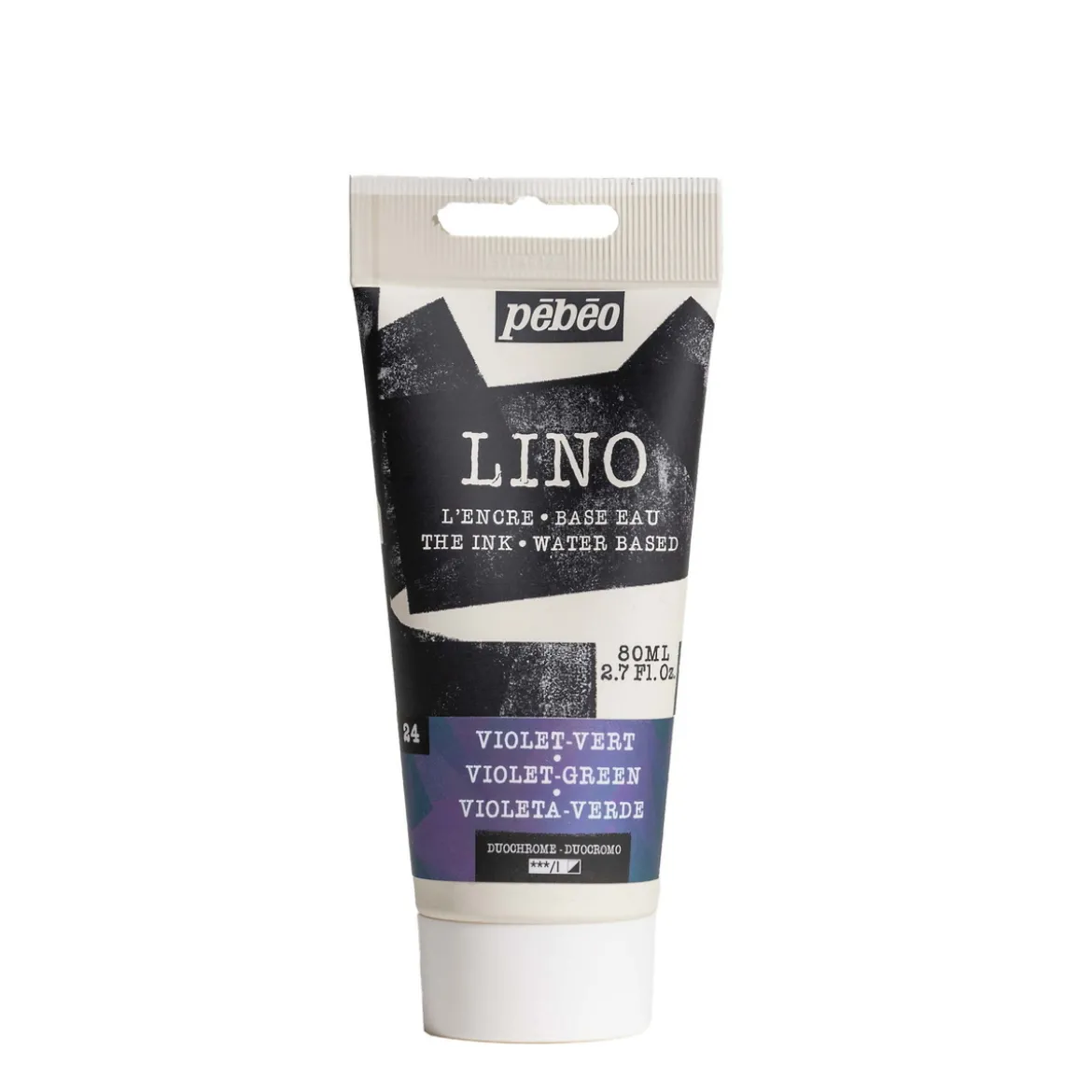 Pebeo Lino Ink 80 ml, vattenbaserad linoleumfärg – Duochrome Purple & Green