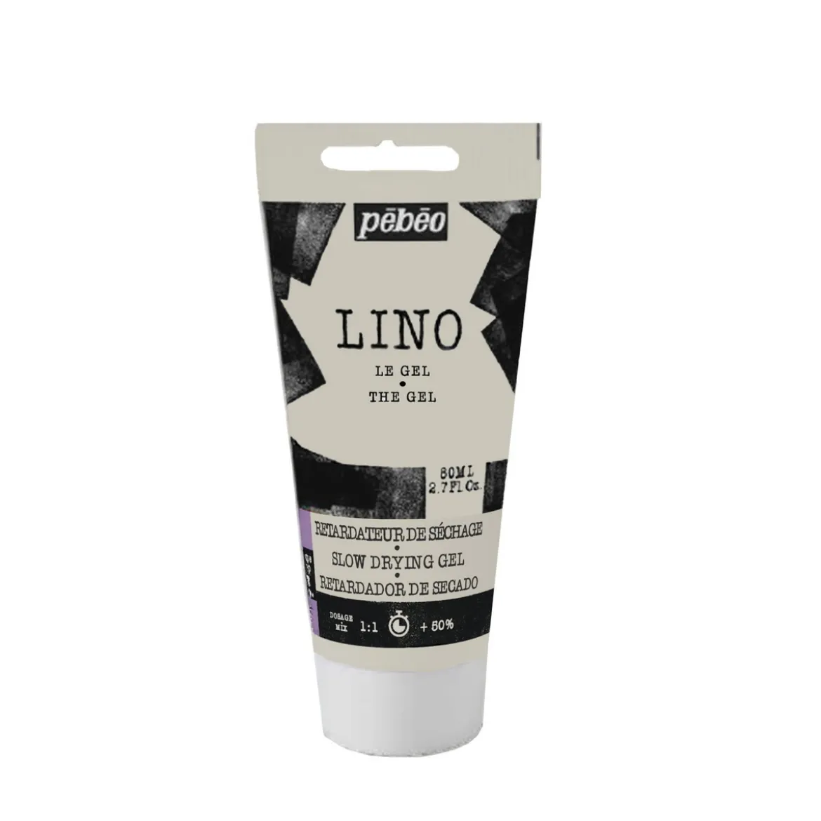 Pebeo Lino Medium Slow Drying Gel 80 ml, retarder för vattenbaserad linoleumfärg