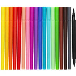 Pennor med dubbelspets 18-pack, tuschpennor med penselspets & normal spets