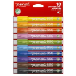 Penol 850 Whiteboard Markers Bright, 10-pack med snedskuren spets 2–5 mm