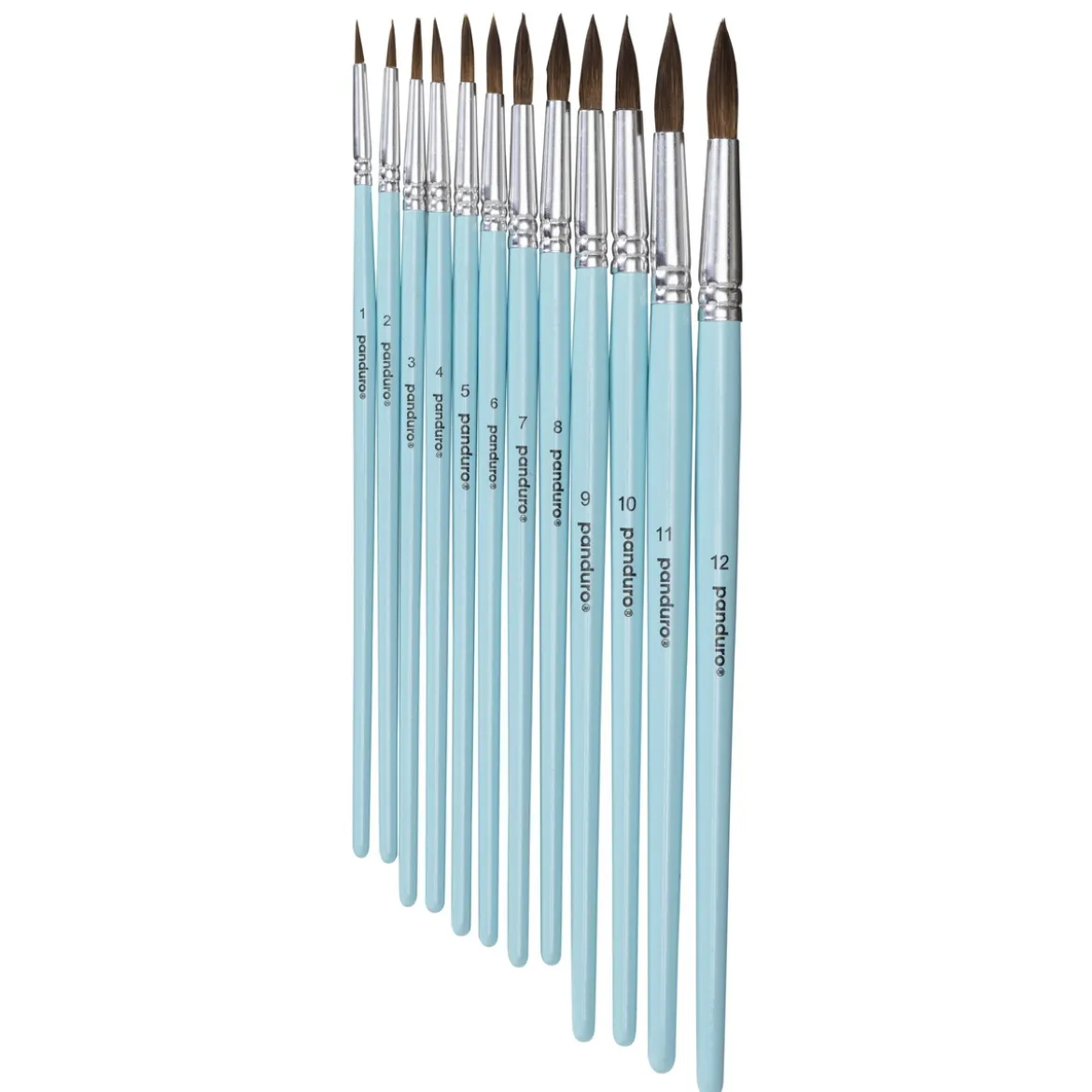 Penselset akvarellpenslar med syntetborst 12-pack komplett set, rund #1–12