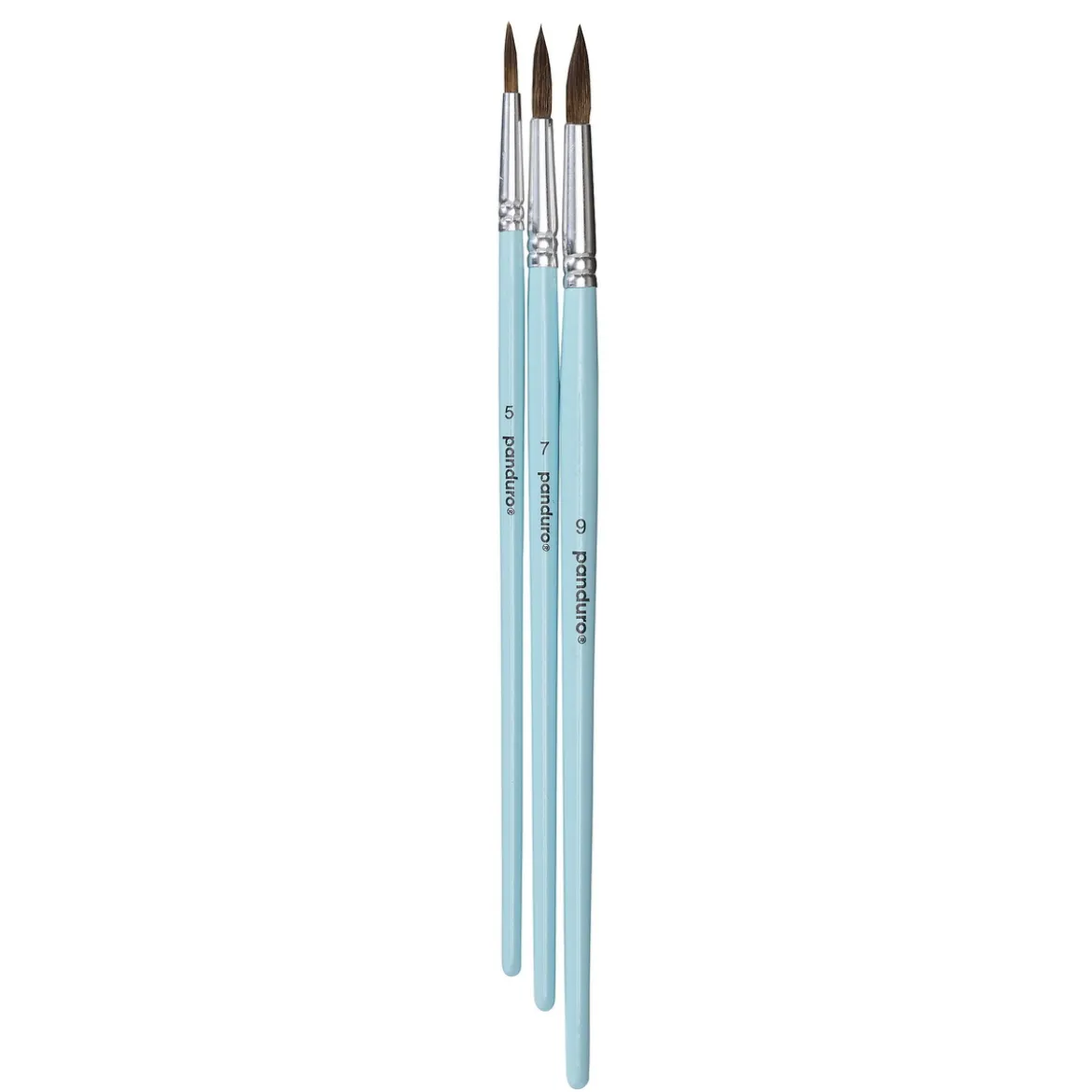 Penselset akvarellpenslar med syntetborst 3-pack mellanstora, rund #5, 7, 9