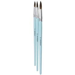 Penselset akvarellpenslar med syntetborst 3-pack stora, rund #8, 10, 12