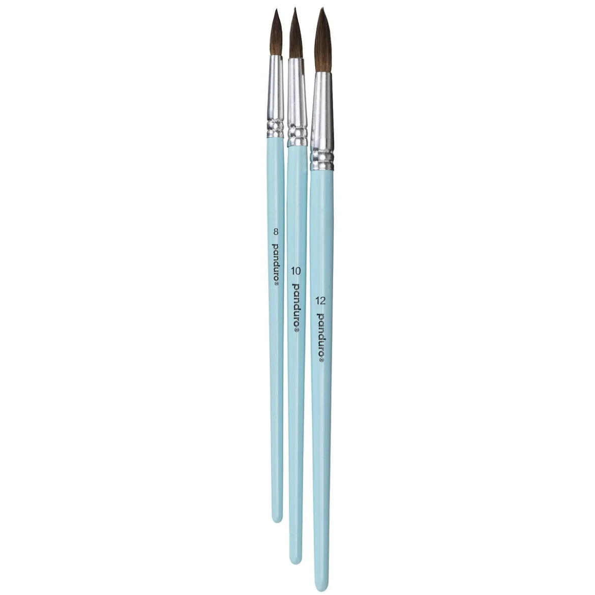 Penselset akvarellpenslar med syntetborst 3-pack stora, rund #8, 10, 12