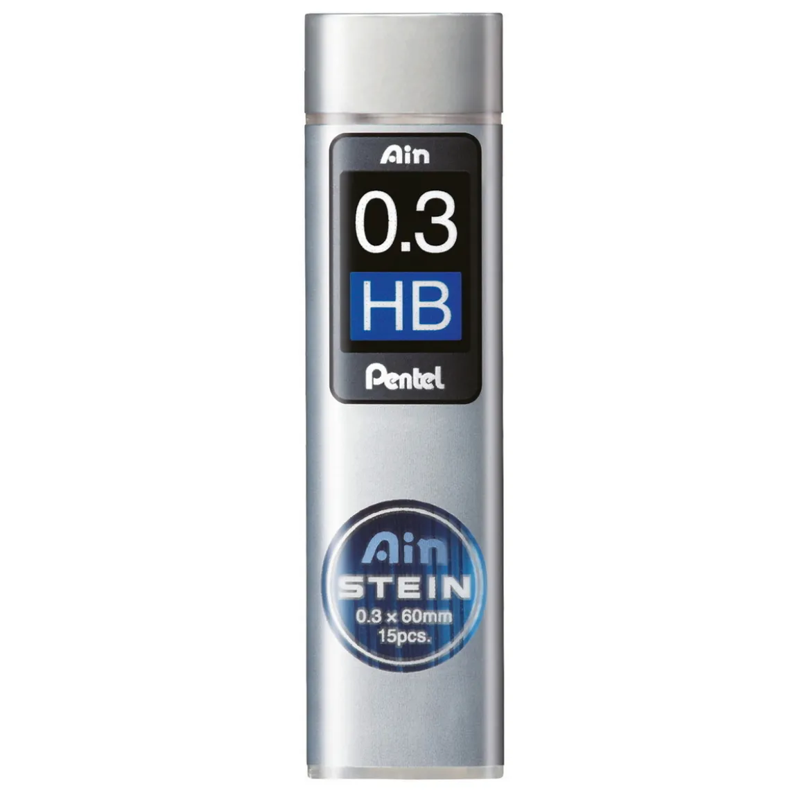 Pentel blyertsstift refill – 0,3 mm HB. Innehåller 15 stift.