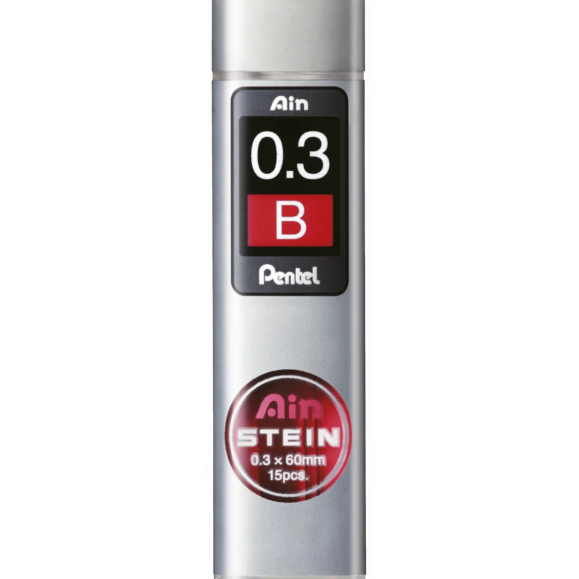 Pentel blyertsstift refill – 0,3 mm B. Innehåller 15 stift.