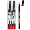 Pigma Brush Pen svart 3-pack