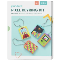 Pixelhobby DIY-kit Retro, pixla 4 färgglada nyckelringar med retro-motiv