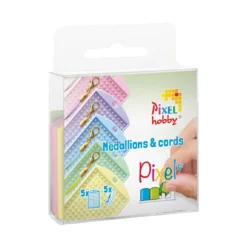 Pixelhobby 5-pack nyckelringsplattor & snören i färgglada färger