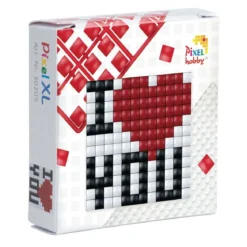 Pixelhobby XL Startset – Love / I love you, 60×60 mm pixelplatta + 3×60 pixlar