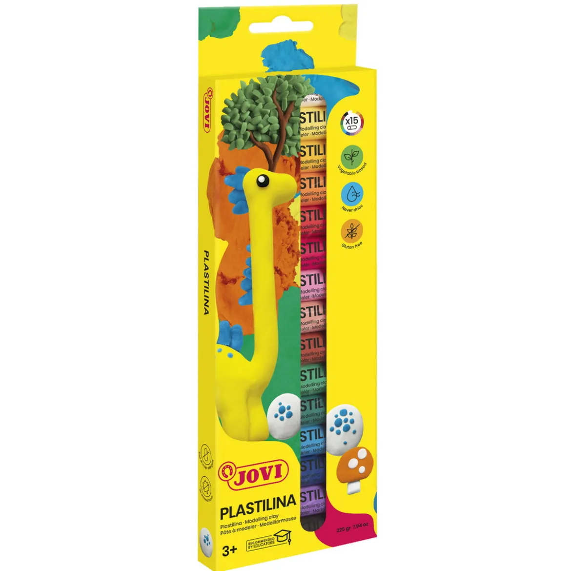 Plastilina leklera 15×15g – 15 färgglada lekleror som inte torkar