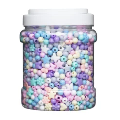 Plastpärlor pastellmix 450g
