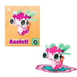 Plus-Plus Pets Adoring Axolotl, kit med 39 bitar som blir en rosa axolotl!