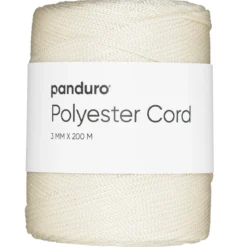 Polyestersnöre 200 meter, Ø3 mm, ecru / krämvit