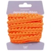 Pompom-band dekorband neonorange, 4 m långt och 10 mm brett