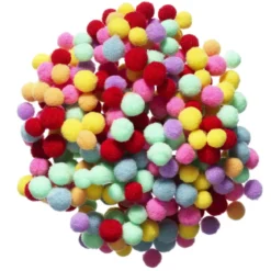 Pom Pom mix pastellfärger mini, Ø5–7 mm, 400 st.