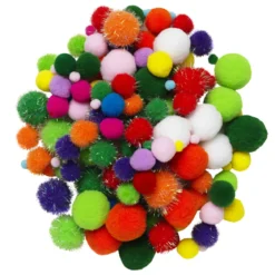 Pom Pom mix 150 st basfärger – massor av fina fluffiga pompom-bollar!