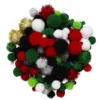 Pom Pom mix 150 st julmix – massor av fluffiga pompom-bollar i julens färger