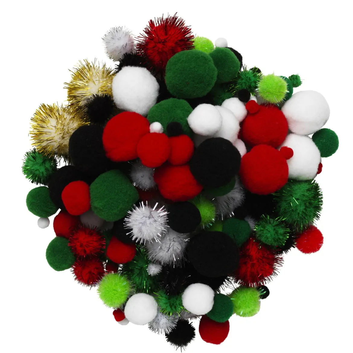 Pom Pom mix 150 st julmix – massor av fluffiga pompom-bollar i julens färger