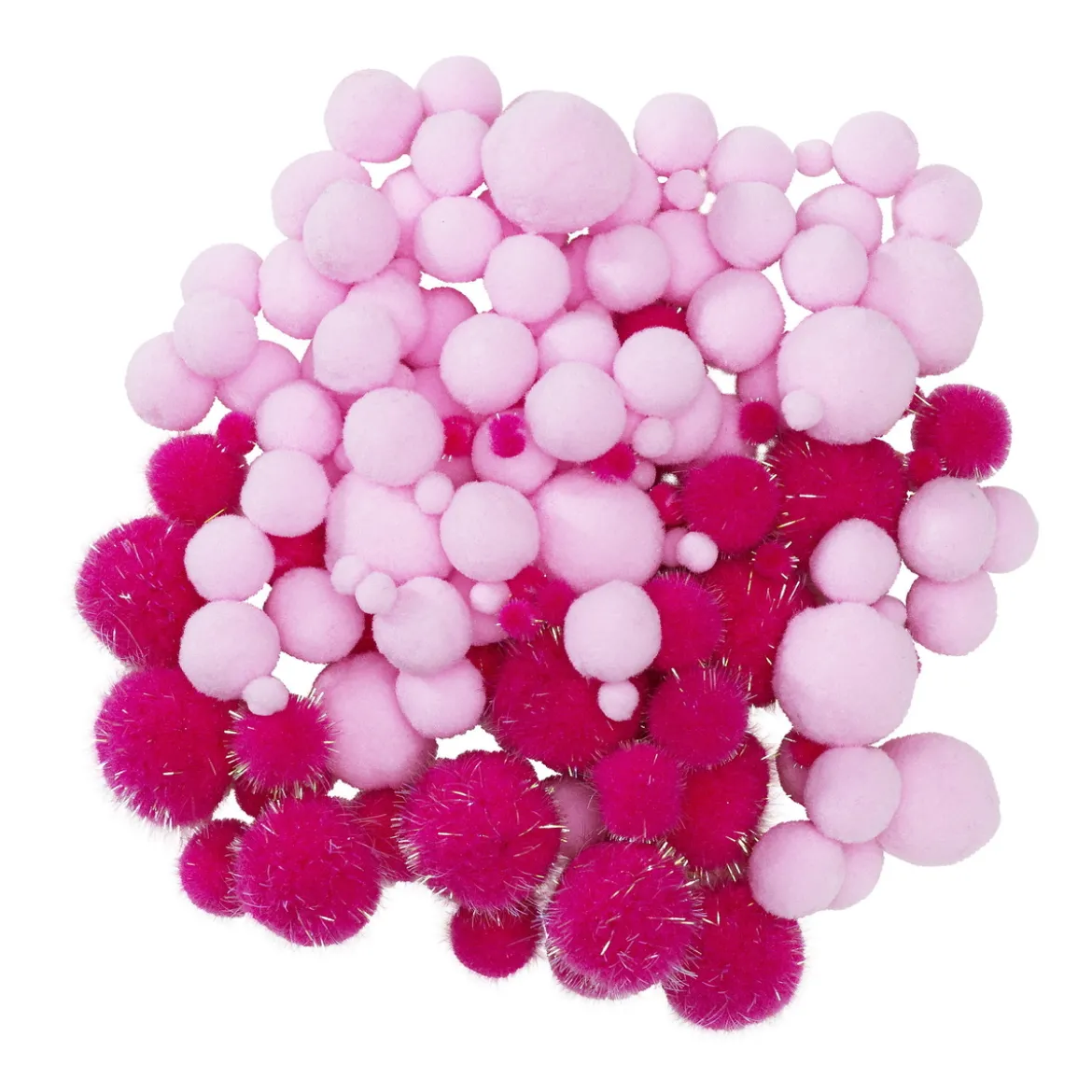 Pom Pom mix 150 st rosa & vitt – massor av fina fluffiga pompom-bollar!