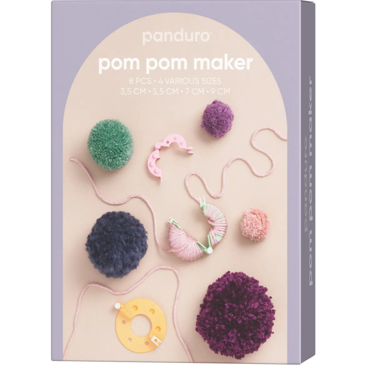 Pom pom-verkyg för att göra egna pom poms, 8 verktyg i 4 olika storlekar
