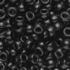 Pony beads Ø9 mm, runda pärlor med stora hål, 150-pack, svart