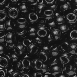 Pony beads Ø9 mm, runda pärlor med stora hål, 150-pack, svart