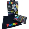 Posca Bag Kit PC-5M, 8 pennor + svart tygpåse för förvaring