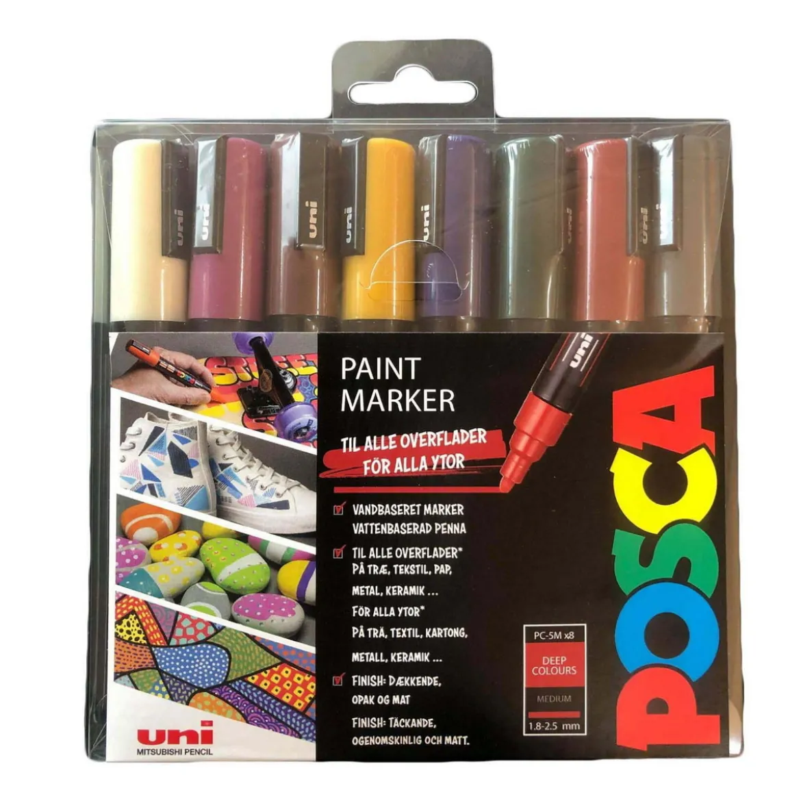 Posca PC-5M Deep Colours 8-pack