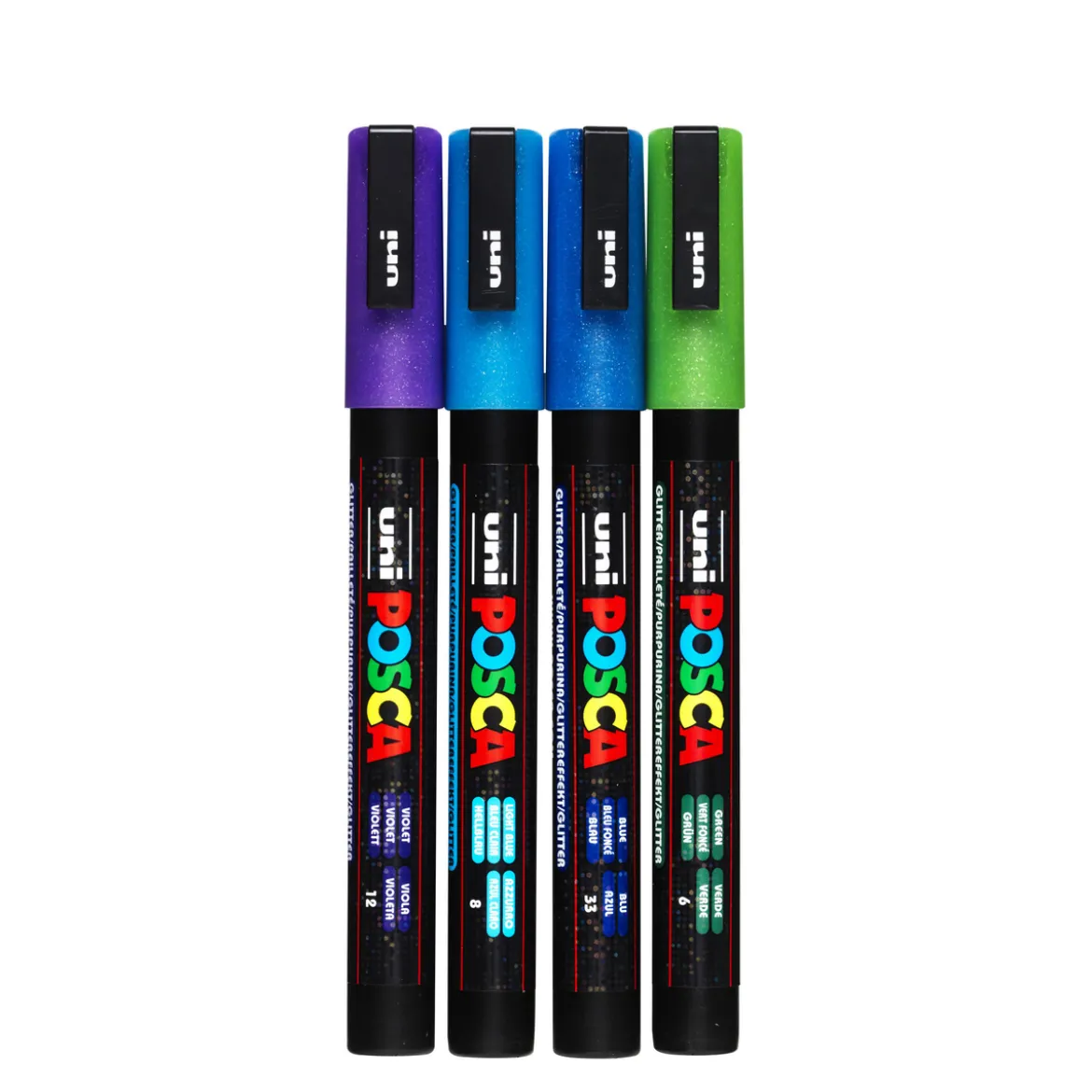 Posca PC3MLx4 glitter kall mix