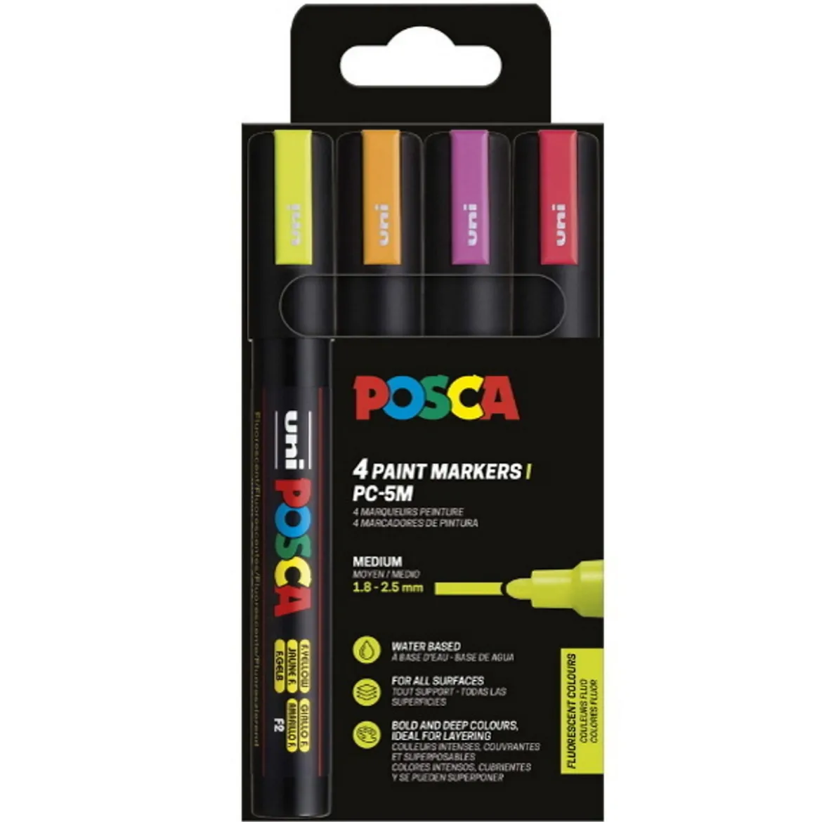 Posca PC-5M 4-pack Neon (1,8-2,5 mm)