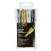 Posca PC-1M 4-pack – silver / guld / svart / vit