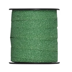Presentband 25 meter på rulle, 1 cm brett – glitter grön