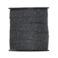 Presentband 25 meter på rulle, 1 cm brett – glitter svart