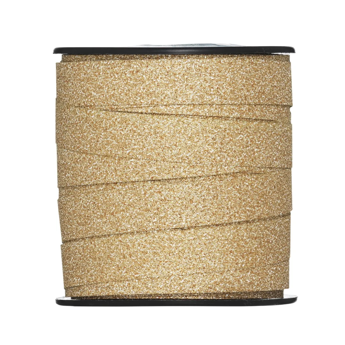 Presentband 25 meter på rulle, 1 cm brett – glitter guld