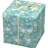 Presentpapper på rulle 10 m × 57 cm – blå blommor och spirande grönska