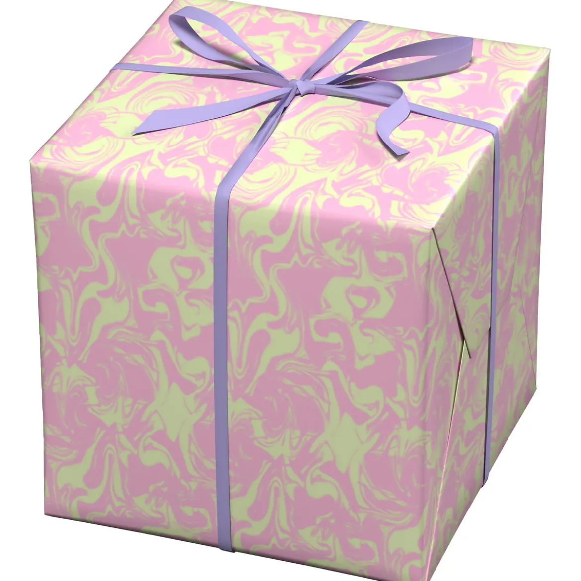 Presentpapper på rulle 10 m × 57 cm – bubblegum swirly haze