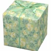 Presentpapper på rulle 10 m × 57 cm – ljusgrönt papper med massor av blommor